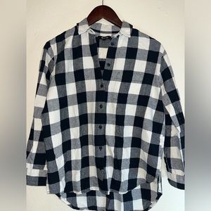 Madewell Flannel Black And White Womens Button Down Size XS